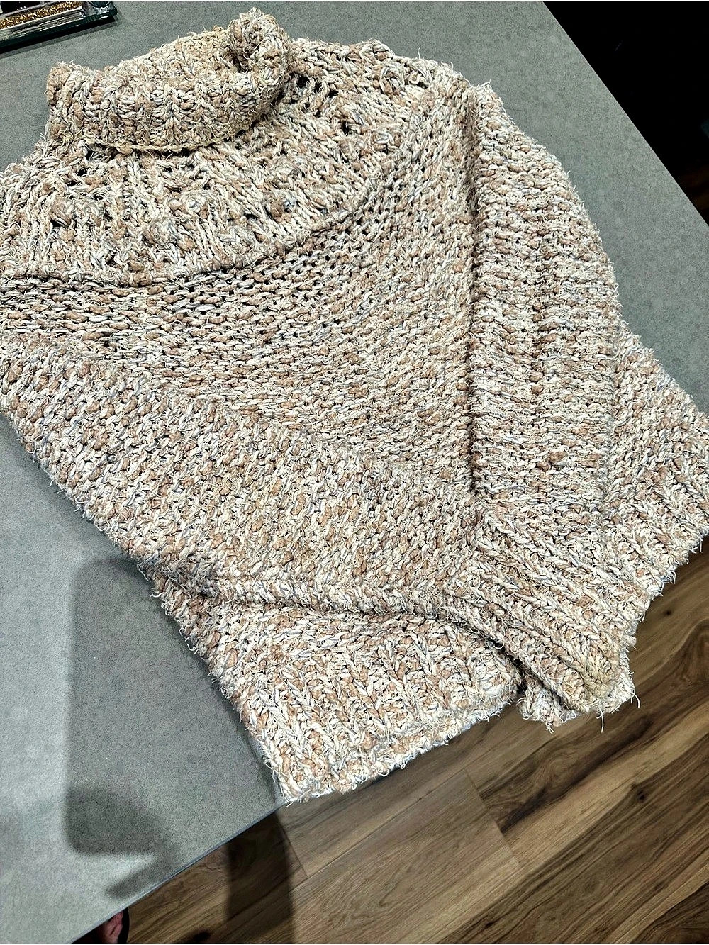 Pilcro Cowl Neck Sweater in Brown & Cream Size XS